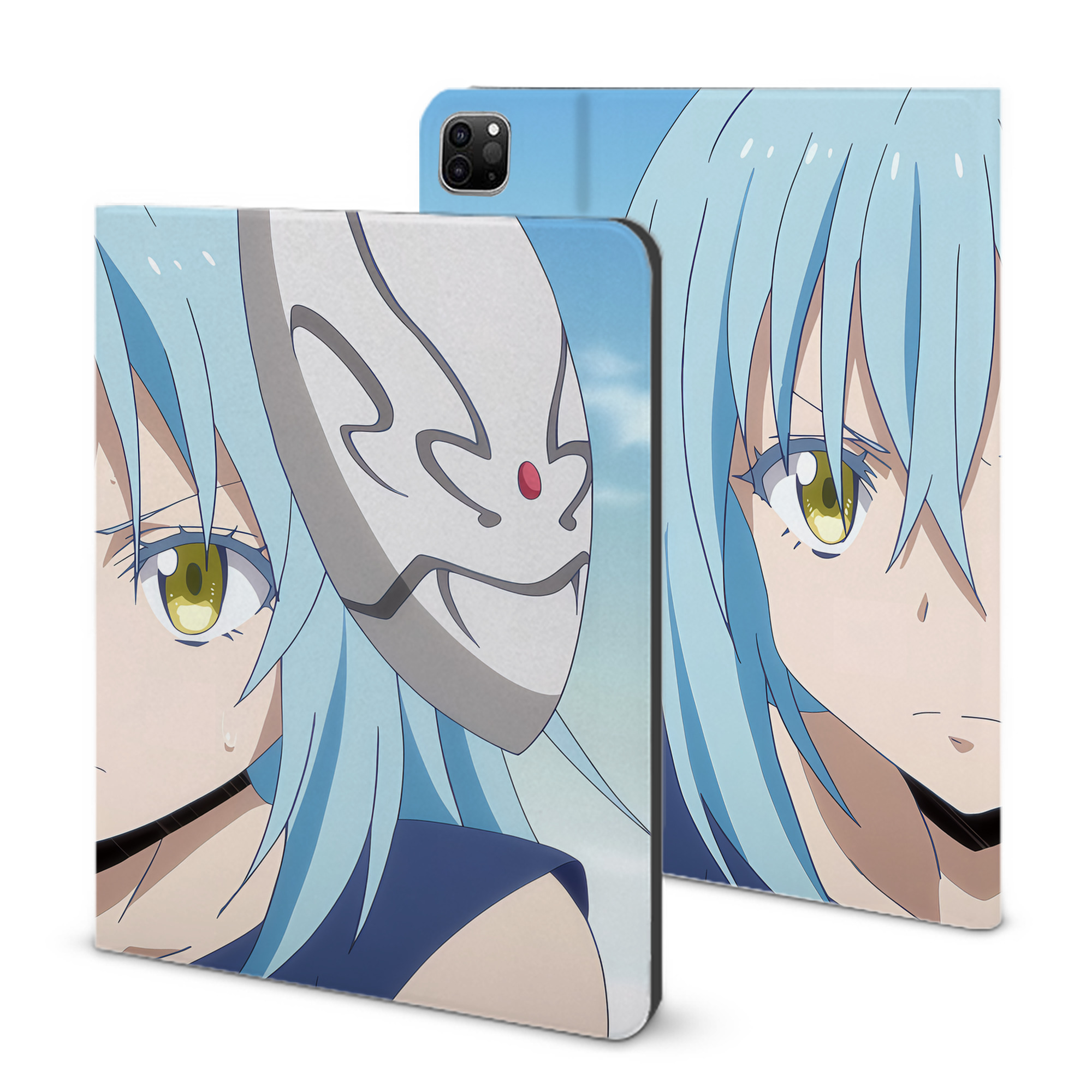 （画像用） 転スラ Regarding Reincarnated to Slime IPad ケース ブック型 PUレザー TPU 耐衝撃 軽量 薄型 ペン収納なし 全面保護 IPad 各モデル対応